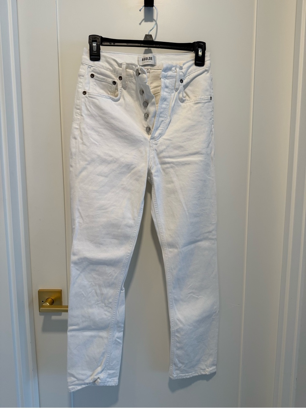 AGOLDE White High-Rise Button-Fly Women’s Jeans